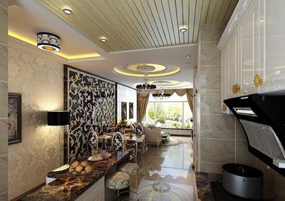 簡歐廚房頂鋁扣板-簡歐廚房吊頂鋁扣板效果圖-北歐簡約廚房鋁扣板樣式