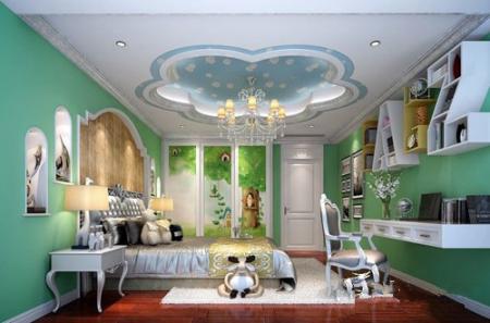 兒童房集成吊頂效果圖-中式鋁扣板吊頂效果圖