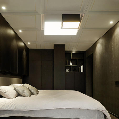 簡約鋁扣板邊吊-鋁扣板吊頂效果圖簡約黑邊-客廳鋁扣板簡約吊頂