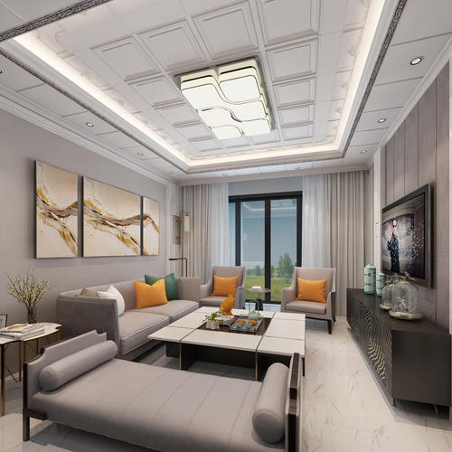 歐式餐廳集成吊頂-簡歐式鋁扣板吊頂效果圖好看嗎