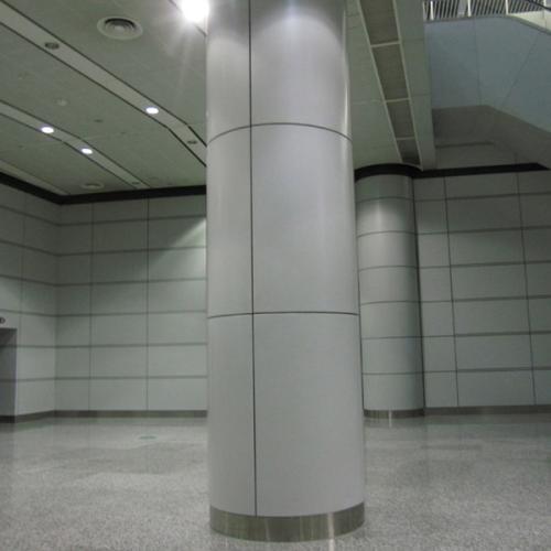 包柱商場鋁單板-包柱鋁單板安裝樣板現場